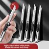 10Pcs Utility Knife Stainless Steel Paper Cut Box Cutter Tools Kit Non-Slip Blades Unboxing Knife Handicraft Carving Tools