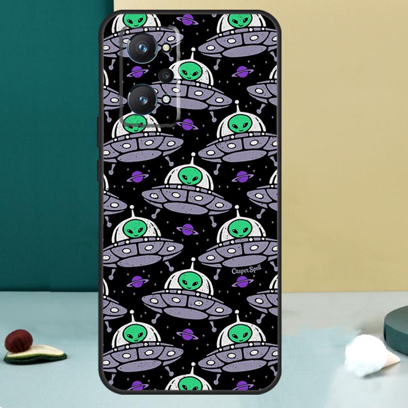 Aesthetics Cute Cartoon Alien For Realme 13 12 10 11 14 Pro Plus GT 6 5 6T GT7 Pro C55 C53 C51 C21Y C25S C75 C67 C61 Case