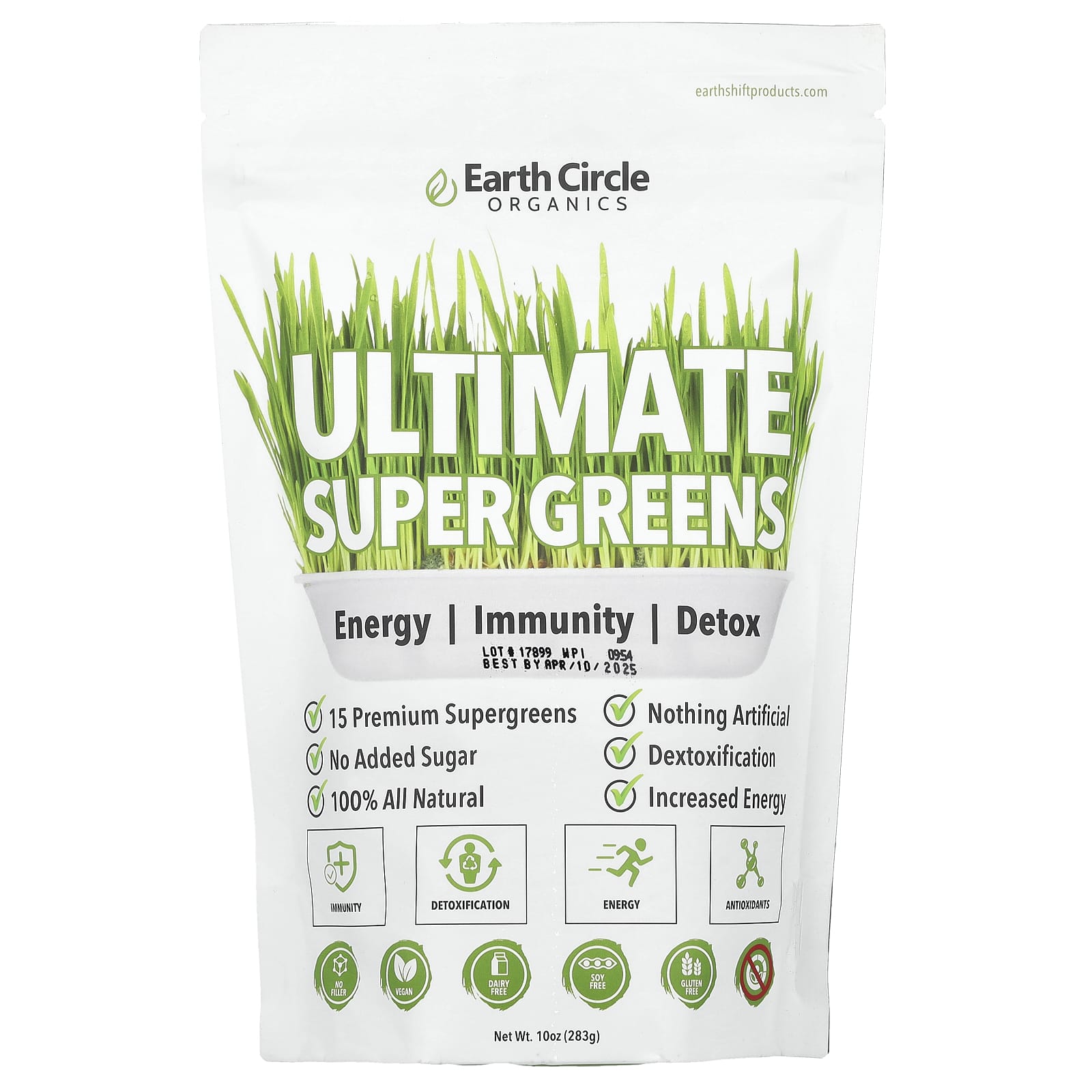 

Earth Circle Organics, Ultimate Super Greens, 10 унцій (283 г)