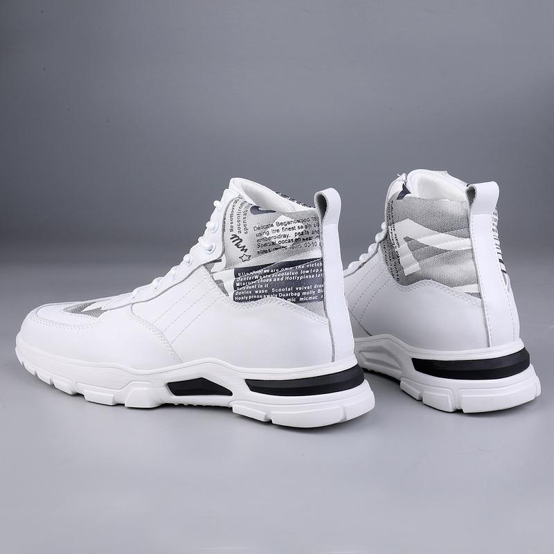 Fashion Man Boots Elevator Shoes Hidden Heels Cow Leather Fashion Ankle Boots For Male Increase Insole 7CM Height Increasing Shoes Men