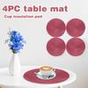 38 cm Geschirr Tischset Rutschfeste Isoliermatte Rundes gewebtes Tischset 4St