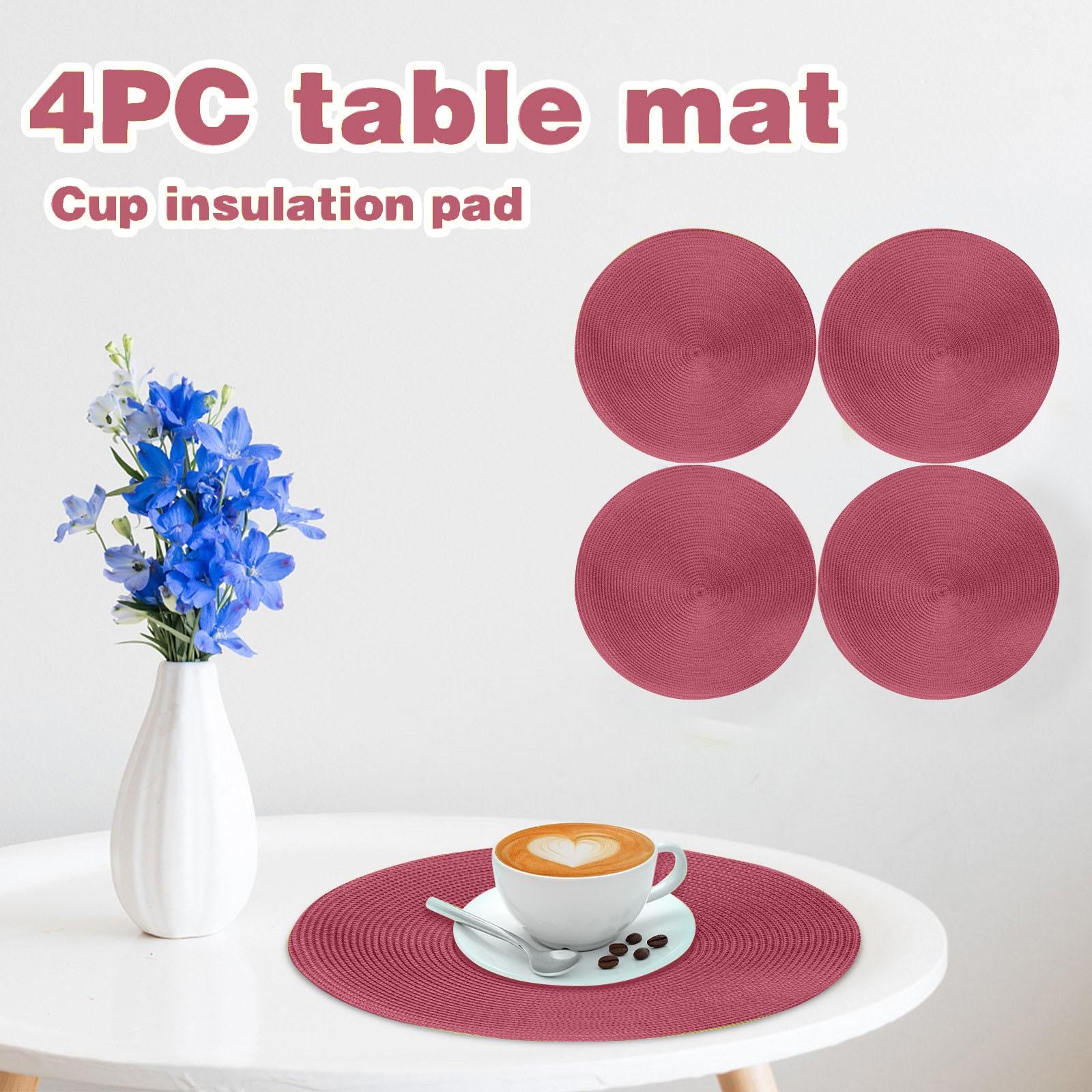 

Подставка для столовых приборов 38 см, нескользящий изолированный коврик, круглая тканая подставка для столовых приборов, 4 шт. One Size красный