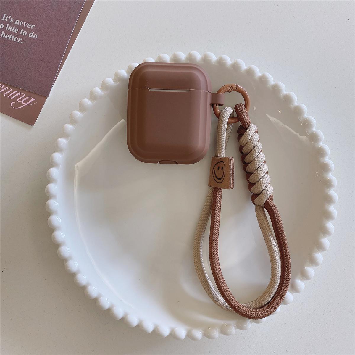 

Силиконовый чехол-браслет цвета молочного чая для гарнитуры Apple AirPods Pro 2 и 3 Bluetooth AirPods 4th Generation