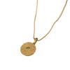 Designer Metal Wind Necklace Copper Plated Real Gold Pendant Round Simple Diamond Premium Brushed Women's Clavicle Chain
