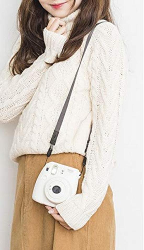 Fujifilm Instax Mini 8 Plus Instant Camera with Lens and Genuine Shoulder Strap Vanilla MINI 8PLUS Close-up - (INS VANILLA)