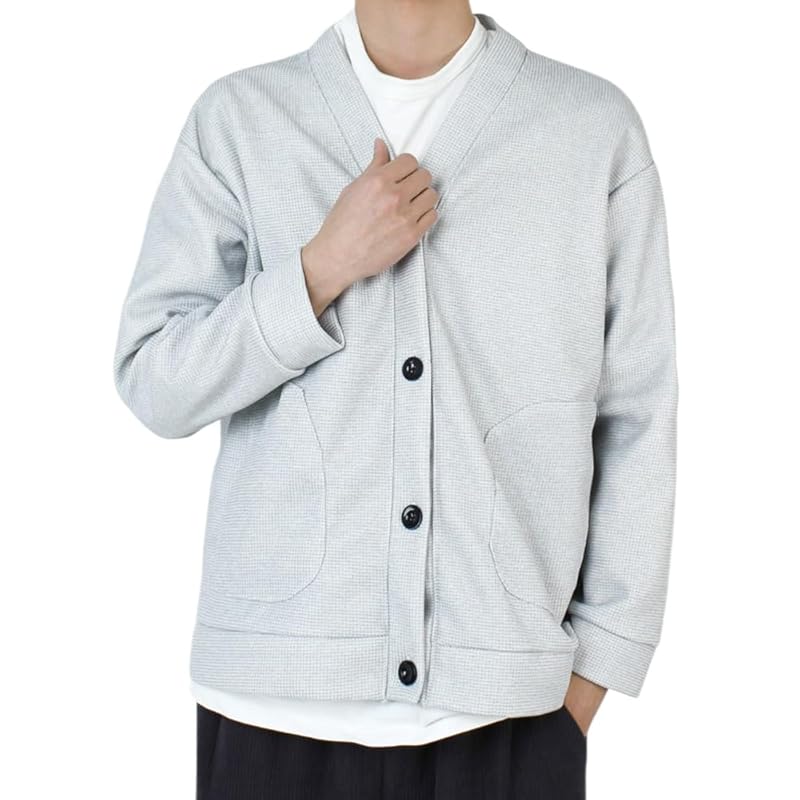

[PAFHL] cardigan men s jacket spring clothes autumn clothes V-neck long sleeve sweater Relaxing casual Thin Fashionable shirt lightweight Japanese