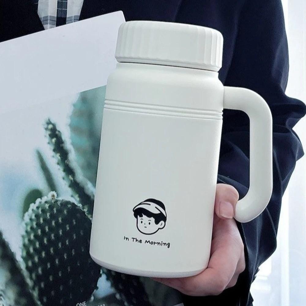 Coffee Cup Large Capacity Stainless Steel Water Bottle Stylish 1000 ml Insulated Cup with Handle Leak-Proof Tea Cup Outdoor Use