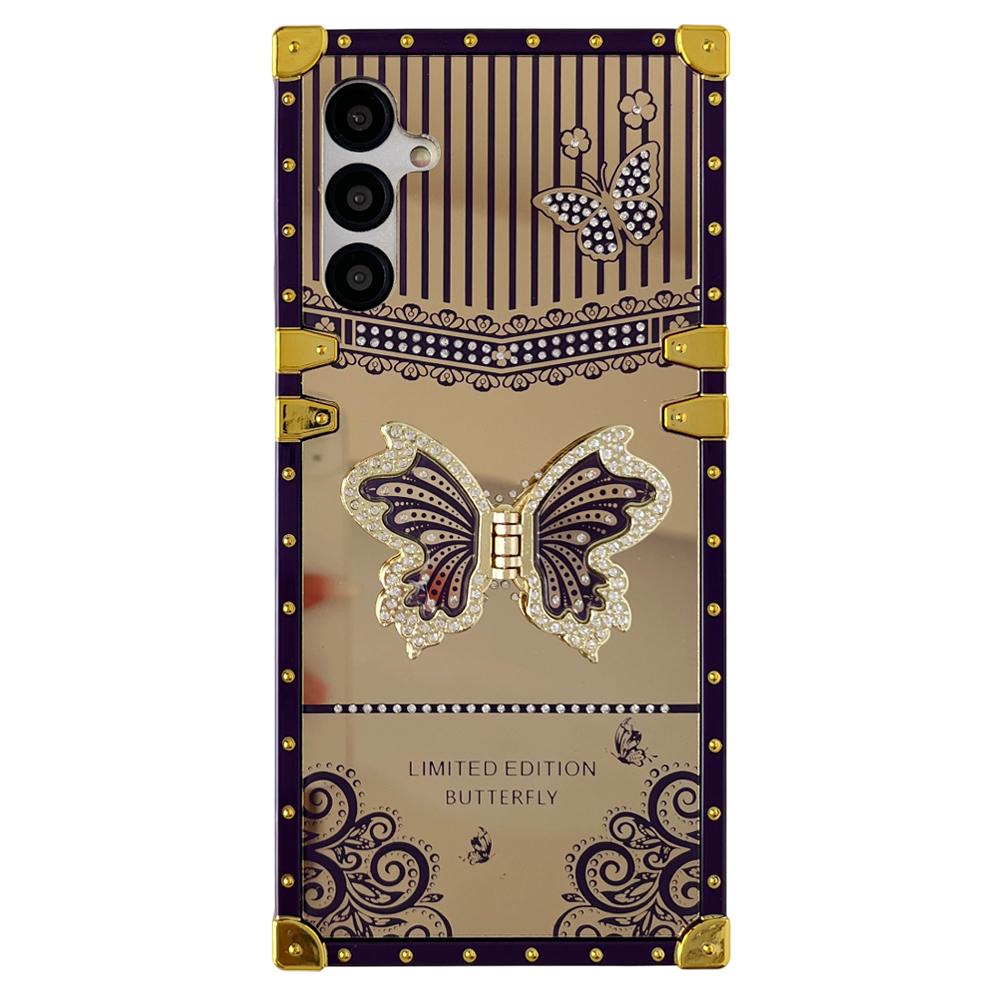 For Samsung Galaxy A36 5G/A56 5G Case Electroplated TPU+PC Phone Cover with Butterfly Kickstand