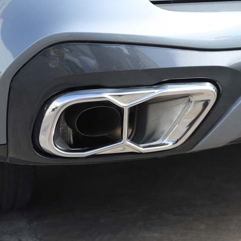 Stainless steel Car Pipe Throat Exhaust Outputs Tail Frame Trim Cover For BMW X5 G05 X6 G06 X7 G07 2019-2026 (M60) Accessories