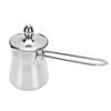 Stainless Steel Greek Coffee Pot Heat Resistant Handle Milk Warmer Pot  Stovetop Cooking