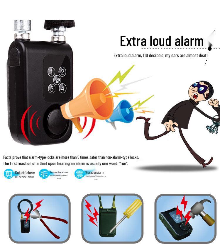 Remote-Controlled Anti-Theft Glass Door Bicycle Helmet Lock with Steel Cable