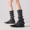 Ladies Autumn and Winter Retro Hollow Thin Tail Micro Horn Wool Calf Pile Stocking