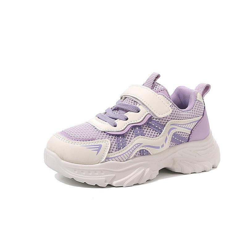 Girls Fashion Sneakers 2025 Spring and Autumn New Children's Soft-soled Non-slip Dad Shoes Mesh Breathable Casual Shoes