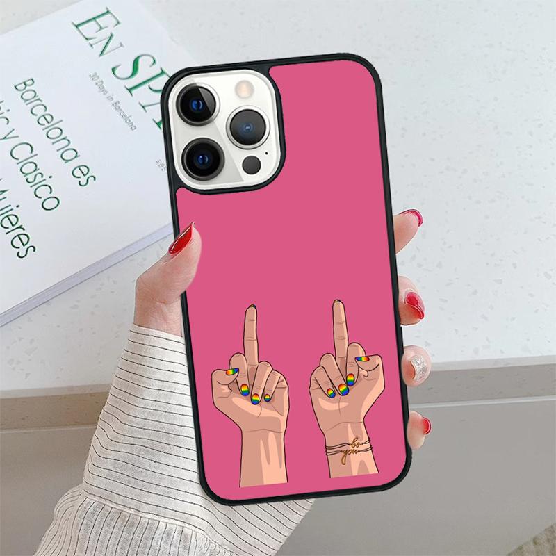 Rainbow Gay LGBT Finger Phone Case cover For iPhone 17 Air 15 16 16e 14 13 Pro Max Coque 12 11 Pro Max For Apple PLUS fundas