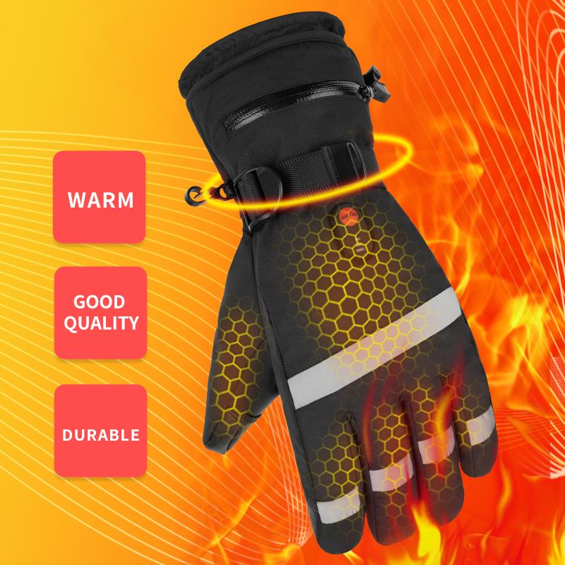 Heating Gloves Winter Motorcycle Ski USB Electric Lithium Battery Rechargeable Thermal Work Heated Gloves M чёрный
