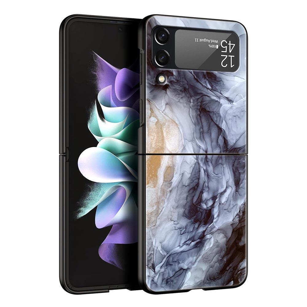

Чехол для телефона с рисунком кистью из мрамора для Samsung Galaxy Z Flip3 Flip4 Flip5, чехол для Z Flip 3 Flip 5 4 5G, жесткий складной чехол Galaxy Z Flip 3