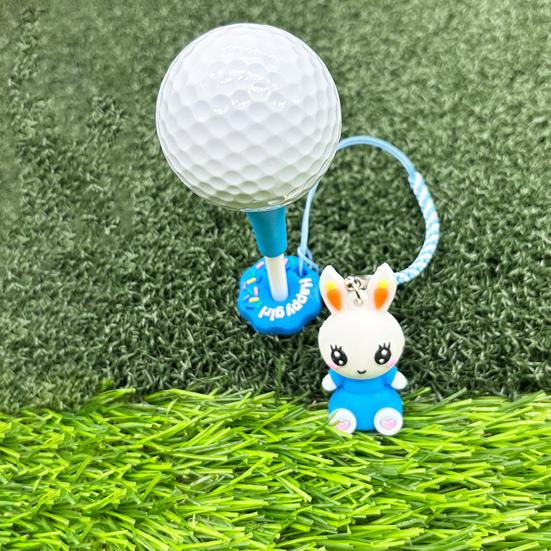 Cartoon Rabbit Golf Tee Hanger Plastic Anti Lost Golf Tee Ring with Strap Loss Prevention Tee Holder with Golf Tee for Men Women