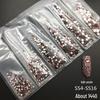 6-Grid Flat-Back Nail Art Rhinestone Set (1440pcs) - Mixed AB & Clear Glass Rhinestones Nail Decorations