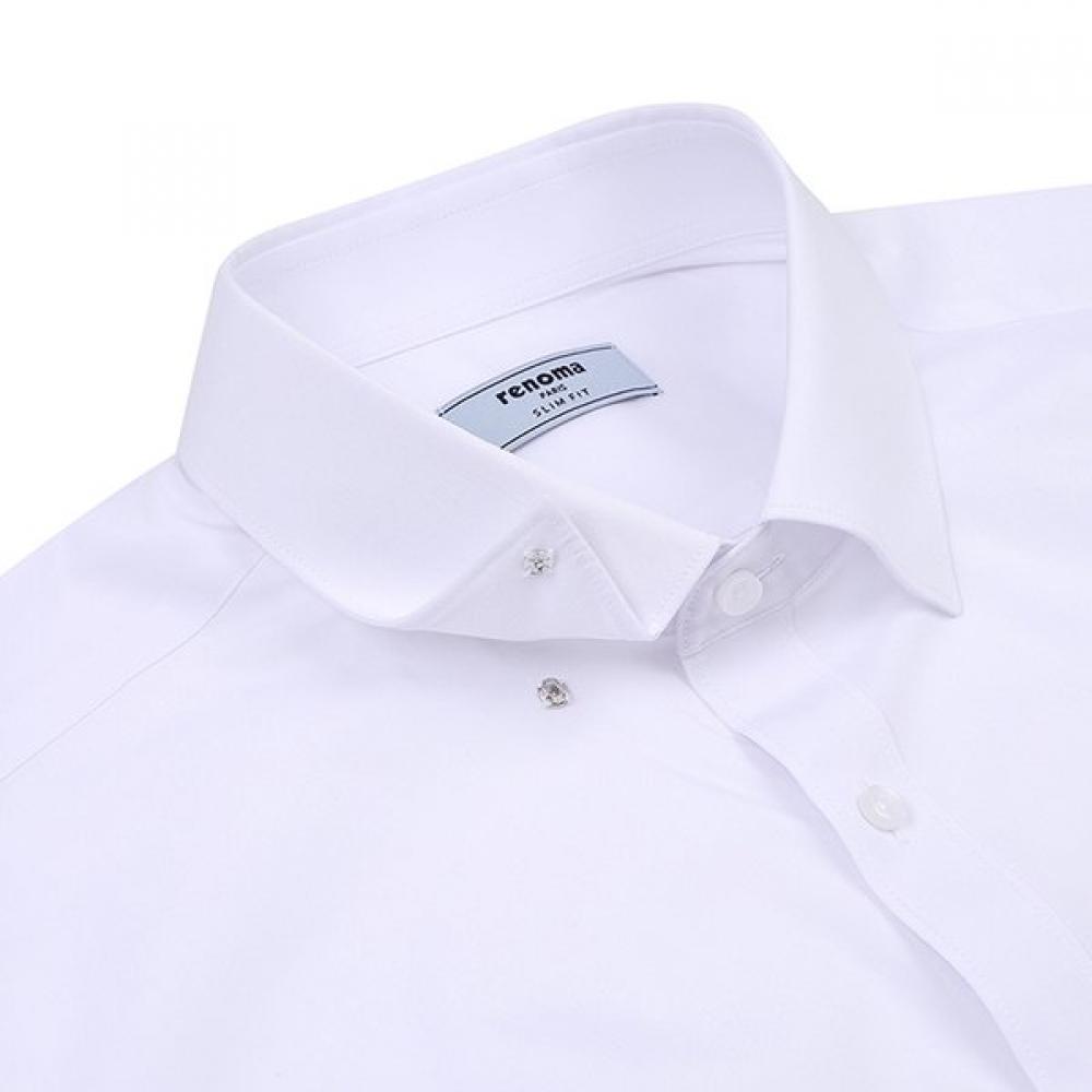 Renoma Solid Slim Shirt Modal Pillapil Spandex [rzrsl1953 Wh]