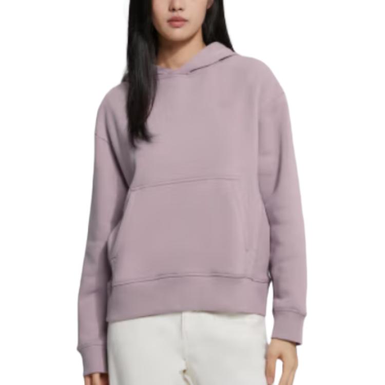 Calvin Klein Lässiger minimalistischer bestickter Buchstaben einfarbiger Hoodie Damen Sweatshirt Helllila 40WH100-NRV