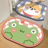 Badezimmer Saugmatte Oval Cartoon Saugkissen Badezimmer Badezimmertürmatte Rutschfester Eingangsteppich