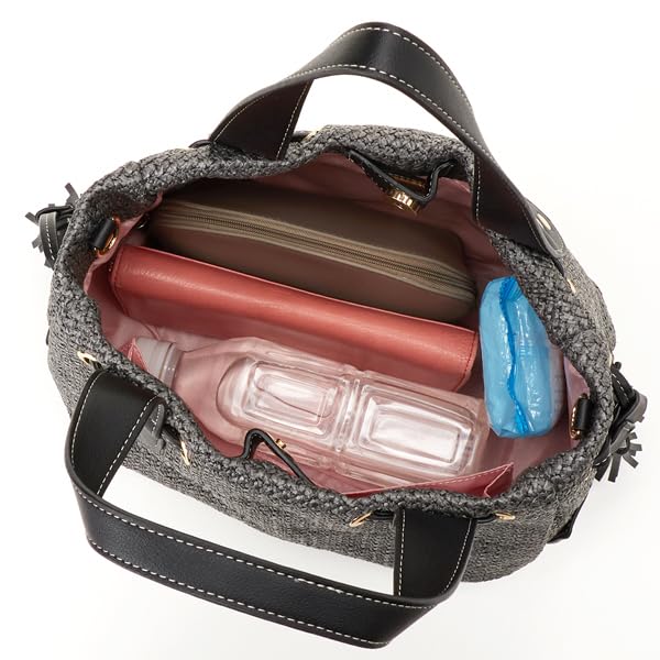 Labagagerie Side Tassel Summer Tote Bag, Small, White (30)