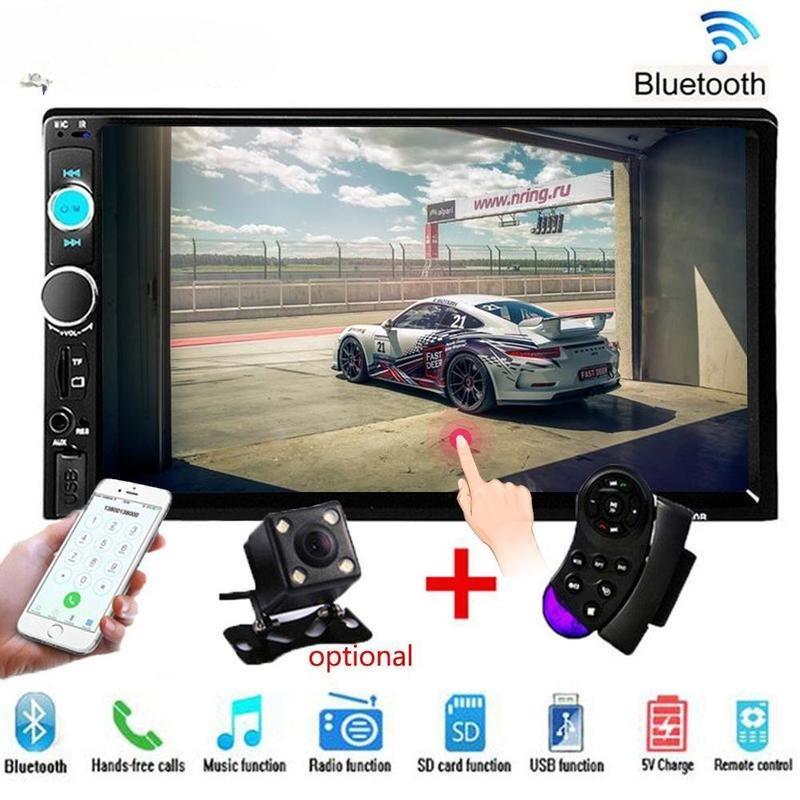 2din HD Touch Screen Player MP5 SD/USB/Bluetooth Camera Remote Control Car Audio Rear View