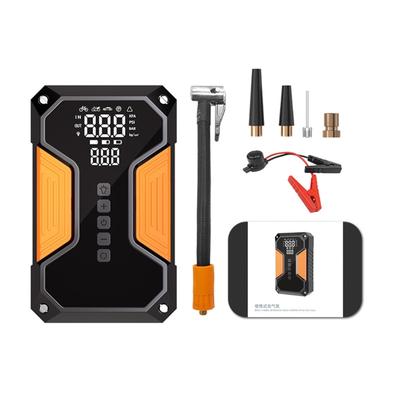 Digital Tire Pressure Monitor Pumps Cordless Air Compressor with Battery Jump Starter For Car And Motorcycles