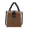Small Box Beads Handle Straw Bag Portable Messenger Handmade Handbag Straw Bags Beach