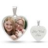 Amaxer Personalisierte Herzfarbe Foto Halskette Benutzerdefinierte Bild Text Gravur Runde Form Edelstahl Anhänger Schmuck Geschenk