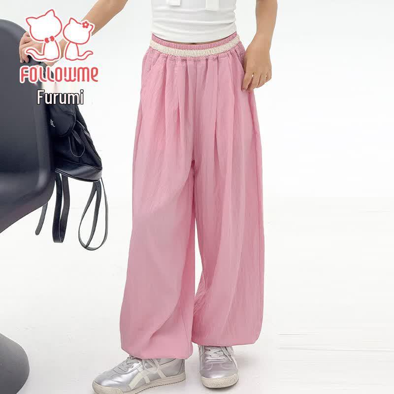 Fu Luomi Girls' Summer Lightweight Casual Pants