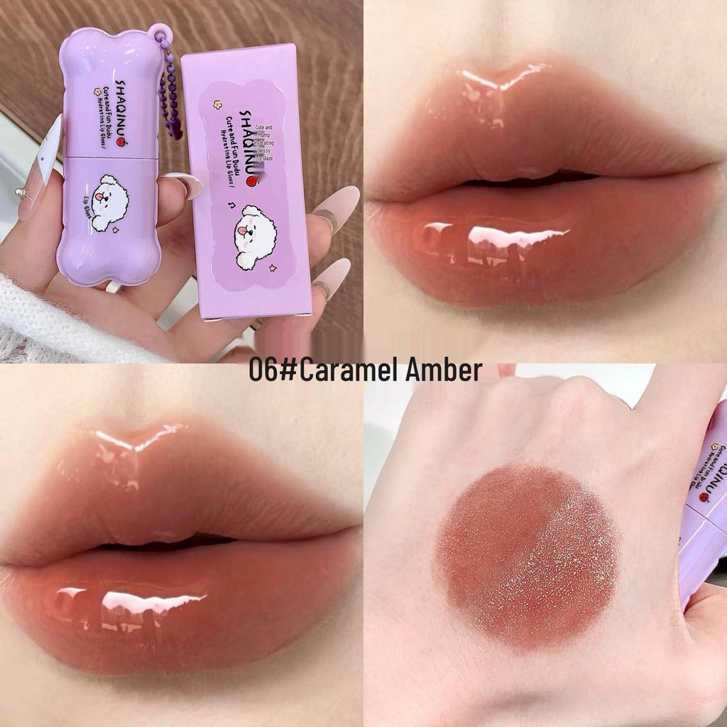 SHAQINUO Moisturizing Glossy Lip Glaze – Hydrating, Clear, Watery Mirror Finish for a Natural Look.