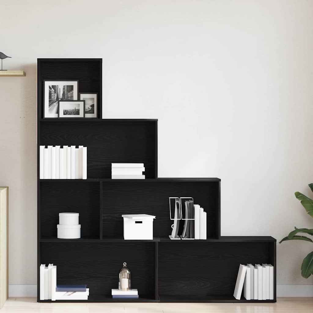 Bookshelf Black Oak Effect 155 x 24 x 160 cm
