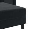 2 Seater Sofa with Chaise Longue L Shaped Black 125 cm Velvet