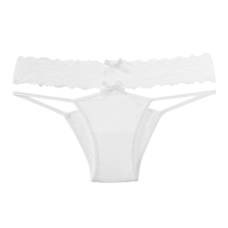 CINOON Damen Sexy Dessous G-String Höschen Femal Solid Lace Taille Unterwäsche Low-Waist Bow Underpant Comfort Intim