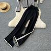Autumn Winter Women Casual Striped Knitted Sweater Trouser Two Piece Set V-neck Pullover Tops and Wide Leg Pant Tracksuit