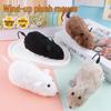 Wind-Up Plush Mouse Toy with Spring Mechanism - Simulated Pet Play for Cats and Dogs
