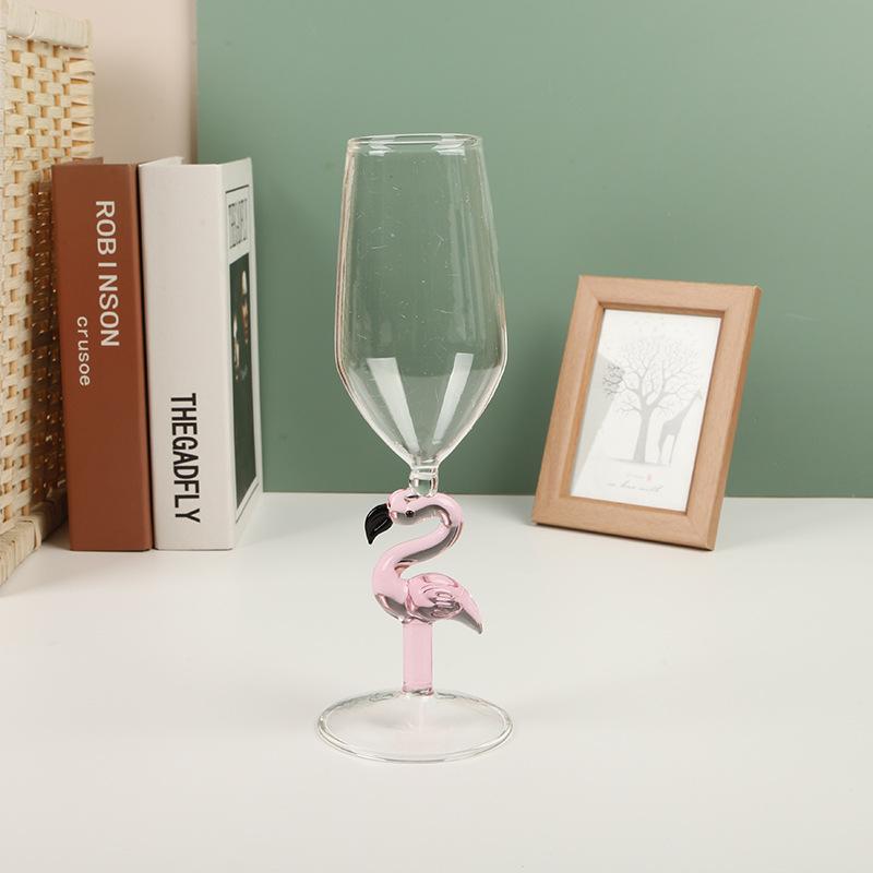 1 Stück Kreatives Rosa Flamingo Cocktailglas Martini-Pokal Umgekehrte Kegelform Hochzeit Geburtstagsparty Kristall Champagner Weinkelch