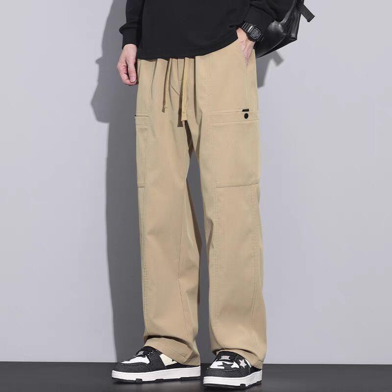 Army Green Overalls Men's Multi-pocket Spring Pants Men's Retro Straight-leg Pants