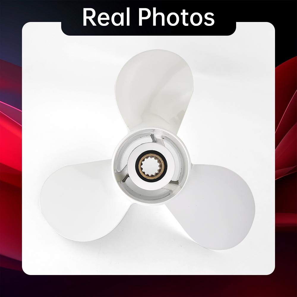 3-Blatt-Propeller für Yamaha T25-60PS / für Honda 35-60PS Motoren Teilenummer #663-45958-00 11-1/4 x 14 Aluminiumlegierung mit 13 Keilwellen