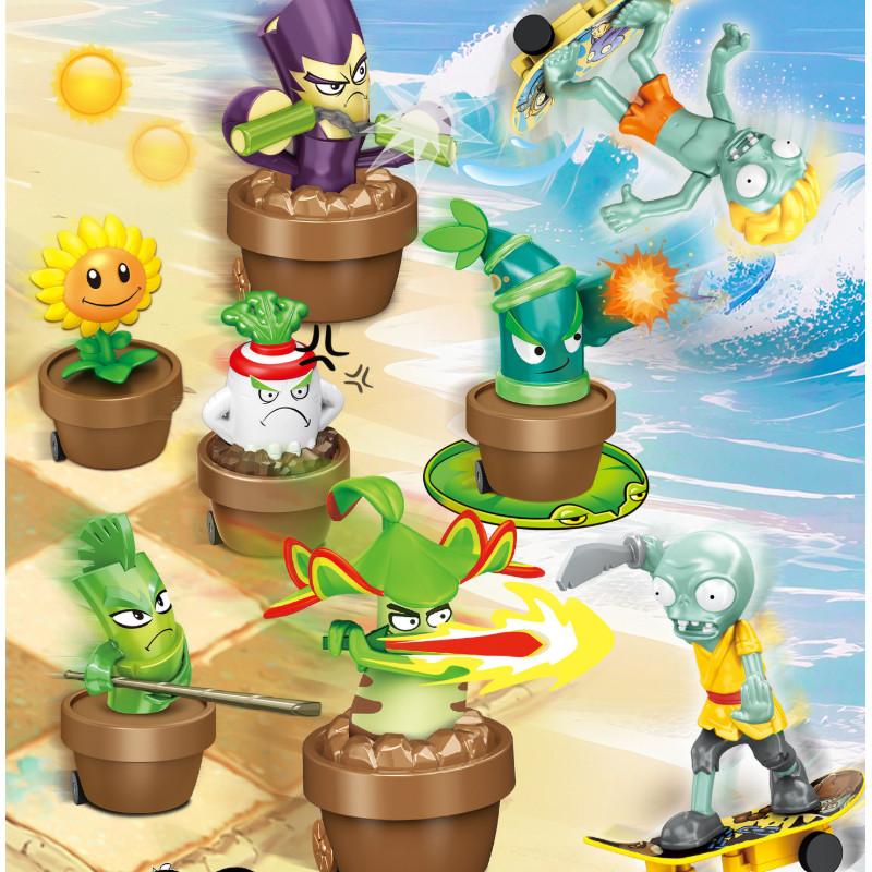 Vs Plants Zombies Plastic Toys Car With Return Mechanism For Gifts Children