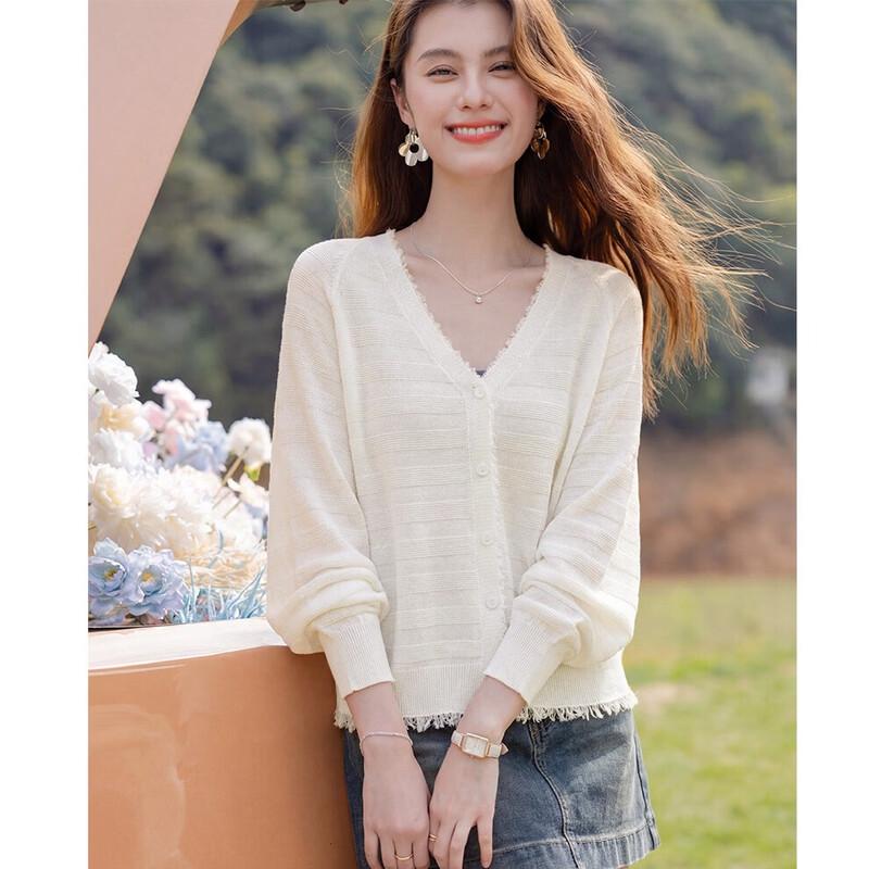 MokaNa Women's Tassel Hem Loose Knit Cardigan