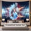 Custom Name Text Tapestry Erling Haaland Personalized Polyester Wall Tapestry For Bedroom And Room