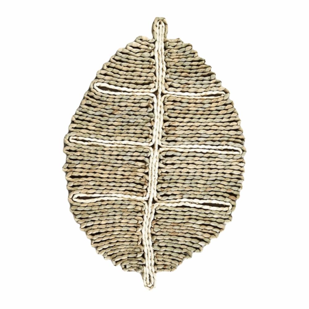 Boho Straw Woven Tray Wall Decor Round Basket Macrame Straw Wall Hangings Non Slip Heat Resistant Woven Coaster Placemat