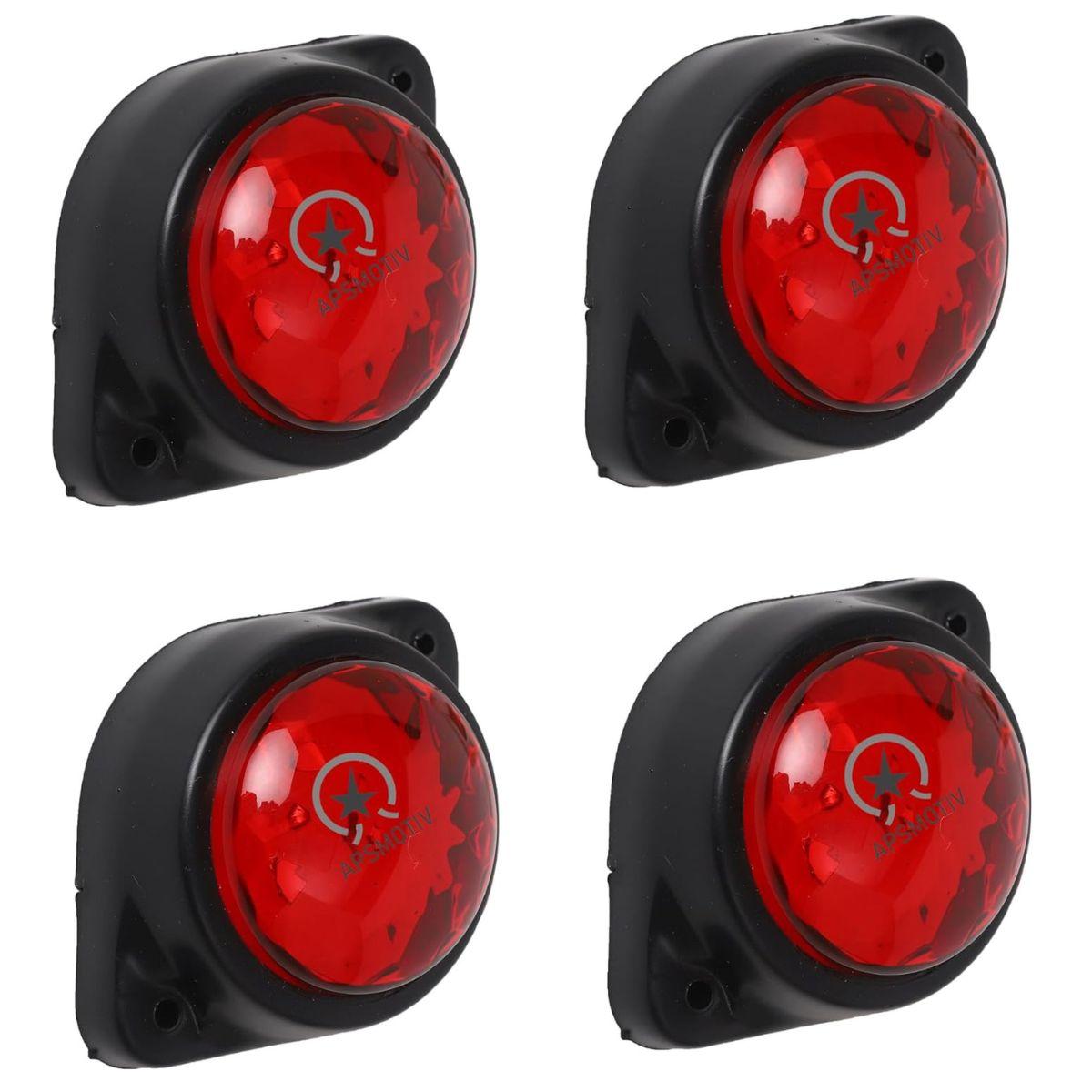 

APSMOTIV 4PCS Red LED RED Side Marker Light Indicator Light Rear for Truck Trailer RV Cab Boat Bus Side Marker Lights Enhanced Visibility and Safety червоний