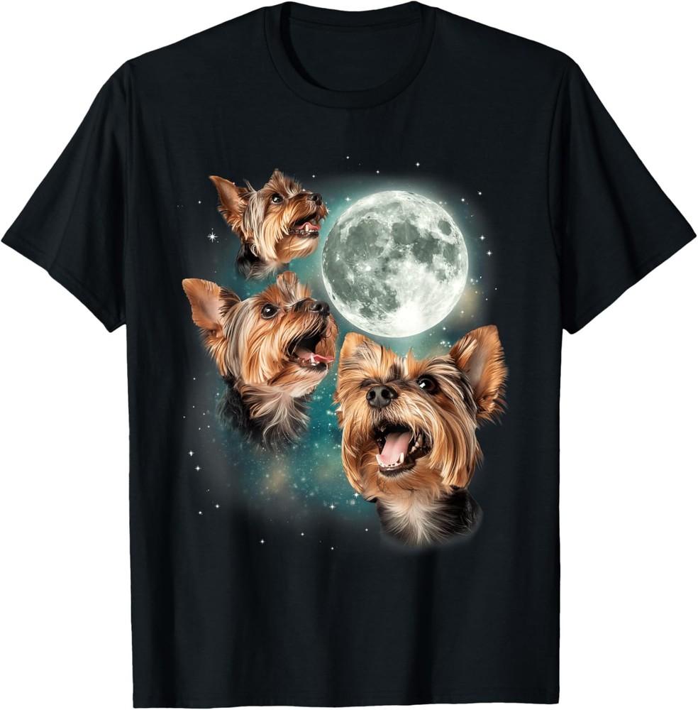 

3 Yorkie Moon Three Yorkshire Terriers Dog Lovers Cute TShirt Unisex T-Shirt XXXL