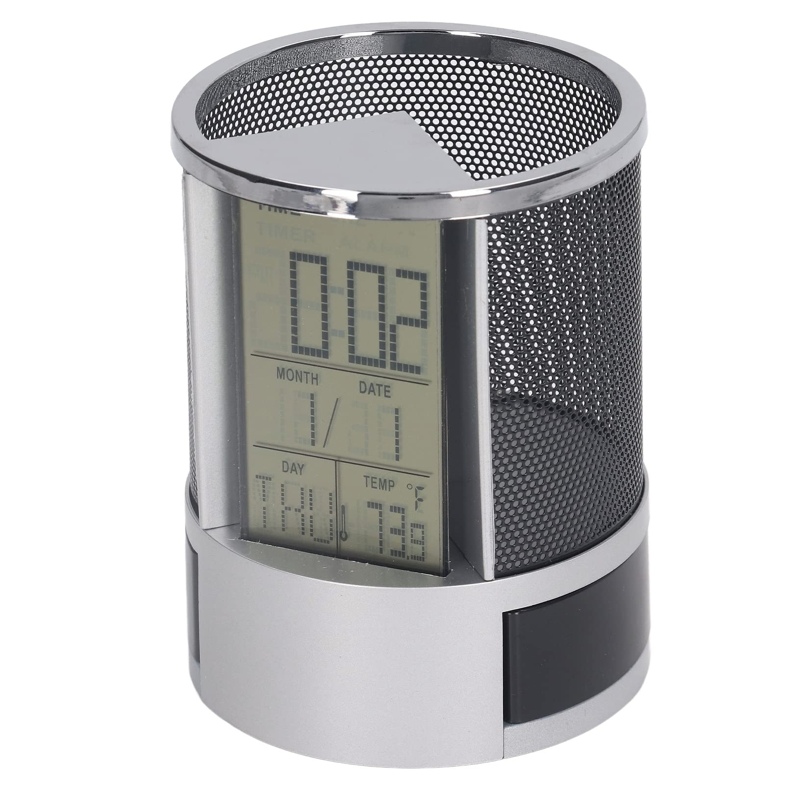 

Кубическая настольная подставка с цифровым календарем и часами, подставка для ручек, пенал, настольный органайзер, многофункциональная подставка для карандашей, прибл.. 11x8.5x8.5см