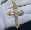 Exquisite Cross Studded Zircon Pendant Necklace for Women Fashion Glamor Wedding Jewelry
