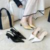 Women's Pointed Toe Thin Heel Slingback Summer French Style Sandals - Perfect for Daily Wear
