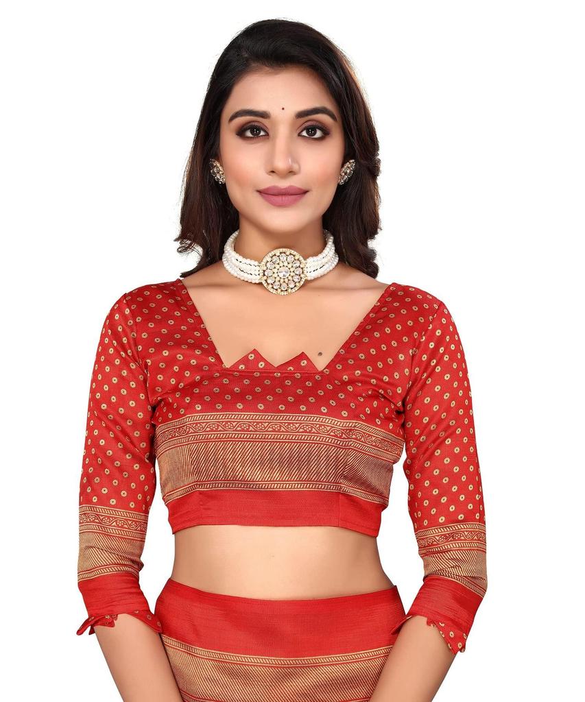 TreegoArt Fashion Women's Art Silk Daily Wear Printed Saree With Unstitched Blouse Piece - Pack Of 1